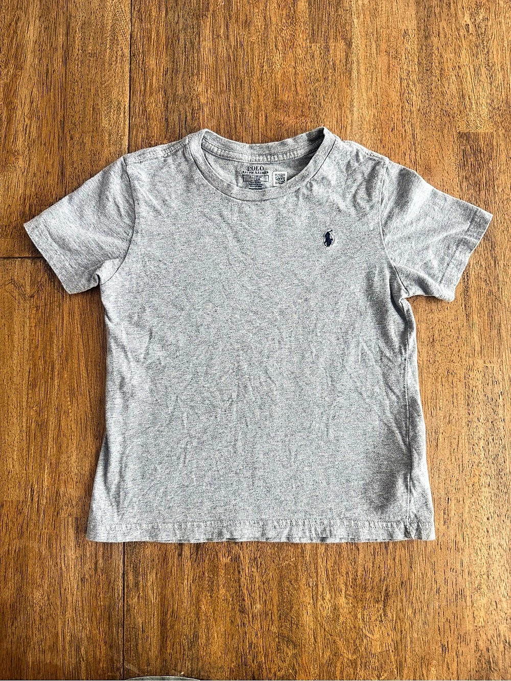 Kids Boys Ralph Lauren Tee Shirt Grey Crewneck - Boys Size 6